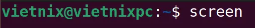 Gõ lệnh screen và nhấn Enter
