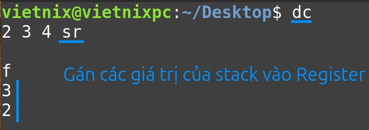 Lưu giá trị ngăn xếp vào thanh ghi