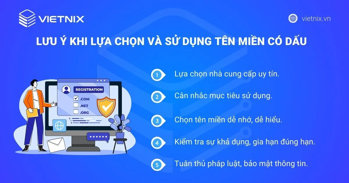 Những lưu ý khi dùng tên miền có dấu