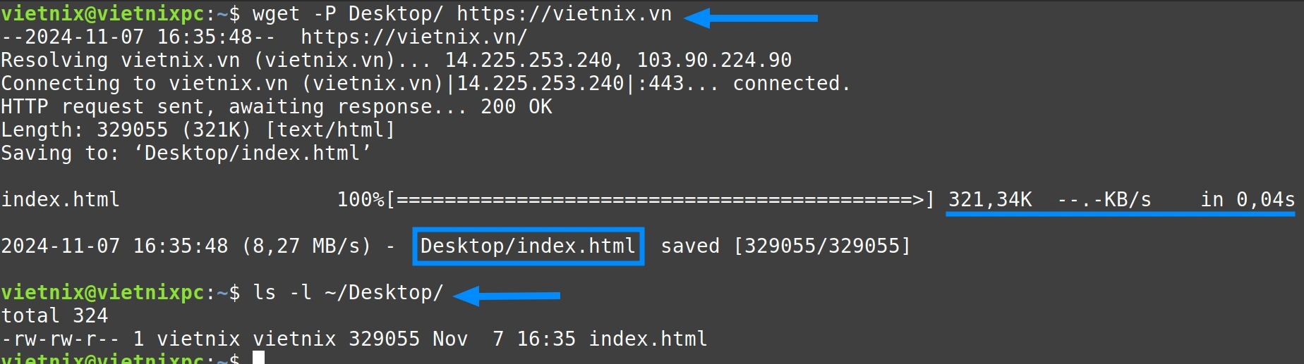 Tìm hiểu lệnh wget trong Linux và 14 ví dụ cụ thể về cách sử dụng dành cho bạn 42 Output