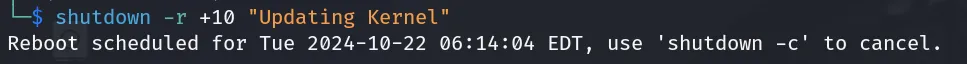 Reboot hệ thống bằng lệnh shutdown