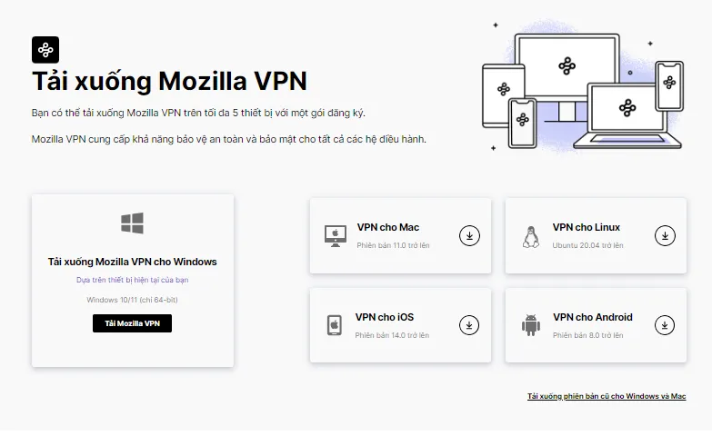 Tải xuống Mozilla VPN