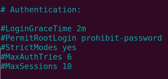 Thông số login ssh