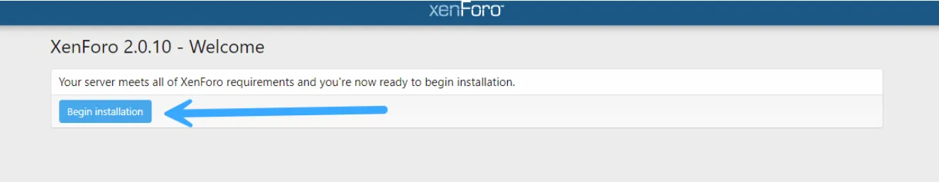Chọn Begin Installatio