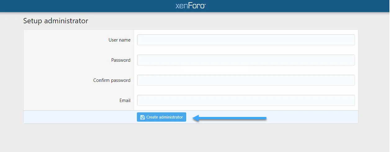 Thiết lập thông tin tài khoản admin cho website
