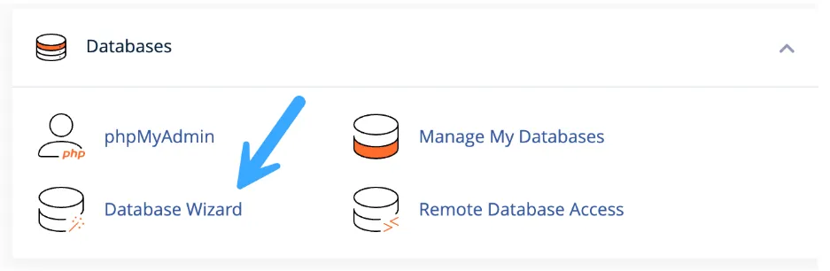 Chọn Database Wizard