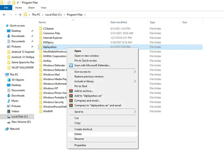 Tìm và mở folder ldplayerbox hoặc dnplayerext2
