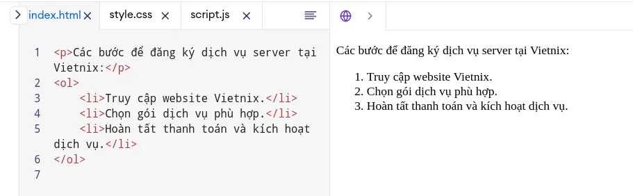 Tìm hiểu về HTML paragraph: Định nghĩa, đặc điểm và cách sử dụng hiệu quả 34 Danh sách có thứ tự