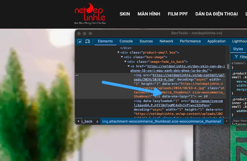 Vietnix: Tối Ưu NetdepTinhte - Case Study Tăng Tốc Website 17 Tối ưu lazyload các hình ảnh viewport