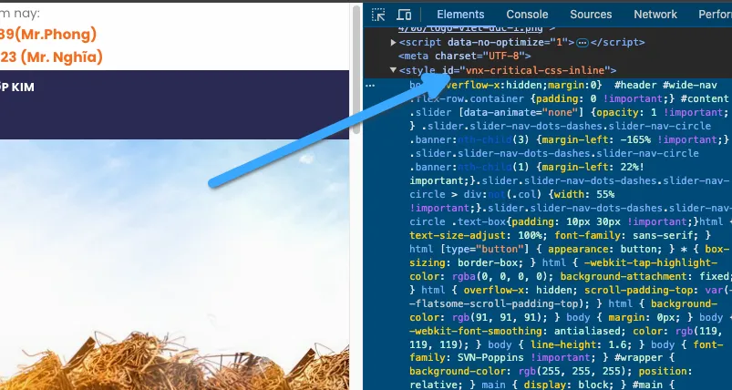 Quét và thêm critical CSS vào web để giảm mức thay đổi bố cục CLS