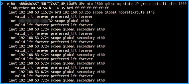 Add IP Linux local trên VPS từ 192.168.53.1 đến 192.168.53.7