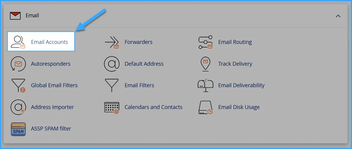 Chọn Email Accounts