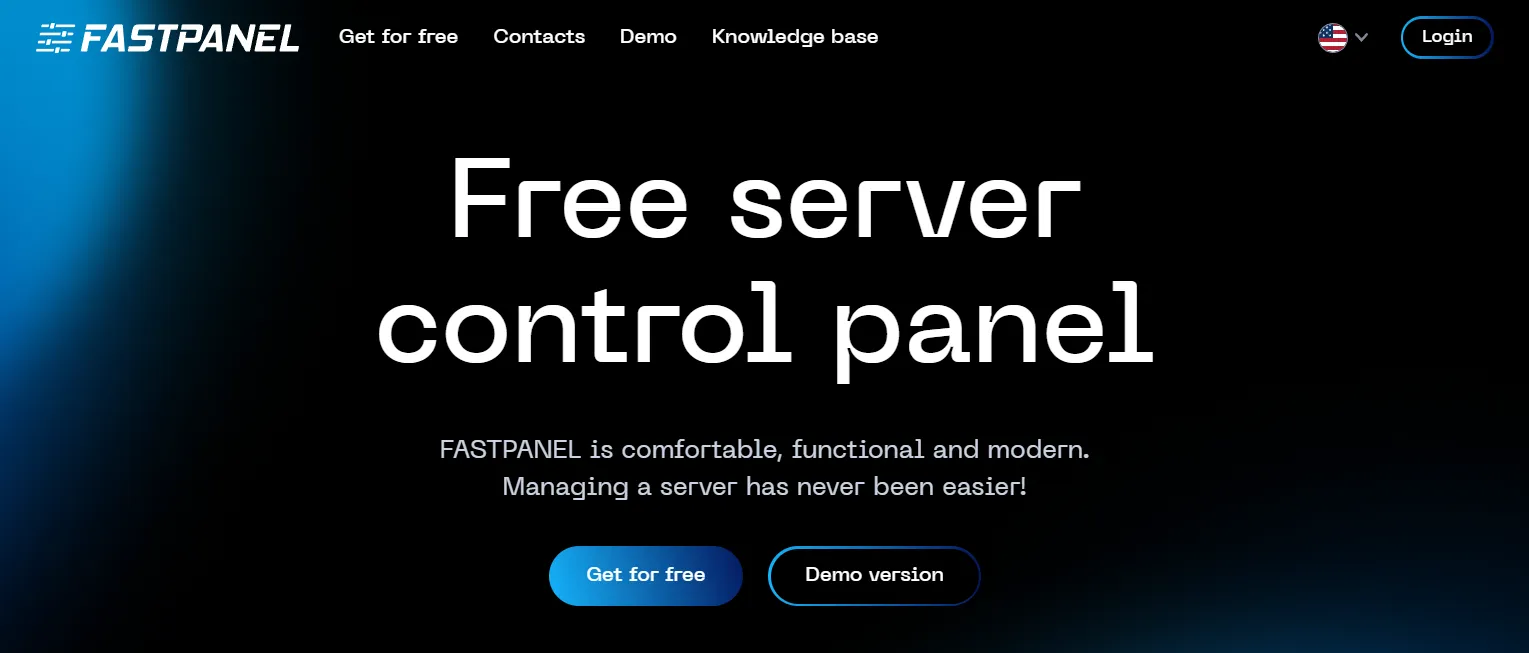 FastPanel sở hữu giao diện đơn giản và trực quan