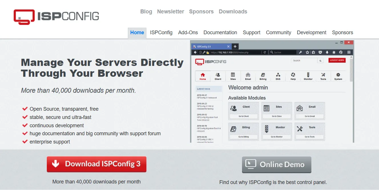 ISPConfig cho phép tự tạo VPS và quản lý nhiều máy chủ