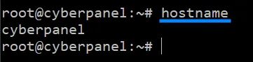 Chạy lệnh hostname