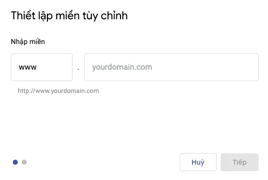 Nhập tên miền
