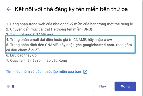 Cấu hình bản ghi DNS