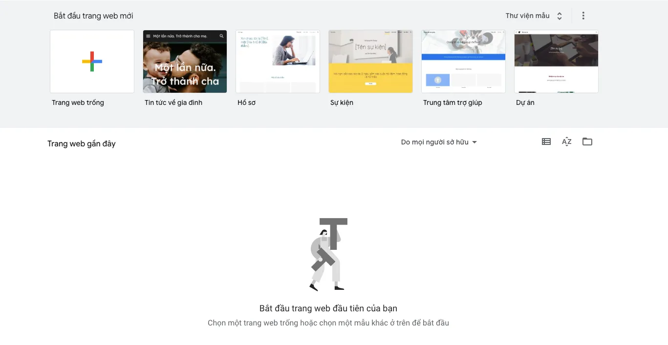 Truy cập vào Google Sites