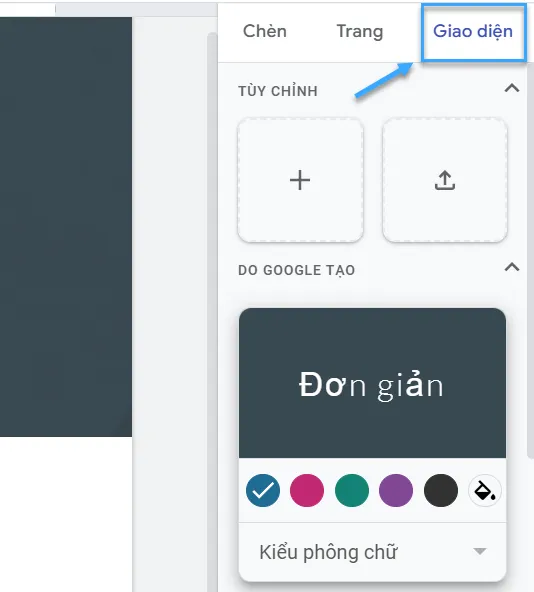 Chọn chủ đề thiết kế