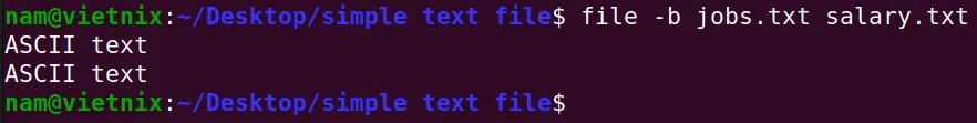 Loại của từng file được hiển thị ở chế độ rút gọn