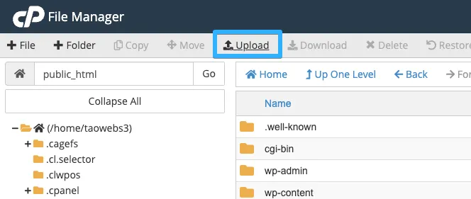 Click chọn vào Upload