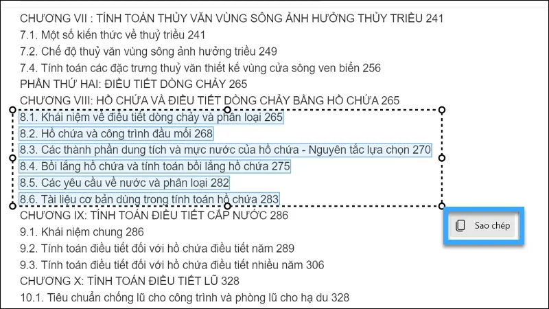 Kéo chuột để chọn phần văn bản muốn sao chép