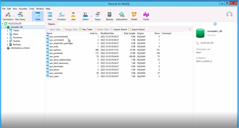 Kết nối thành công để thực hiện remote database cPanel