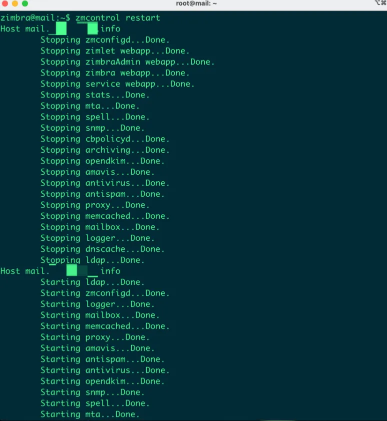 Khởi động lại dịch vụ