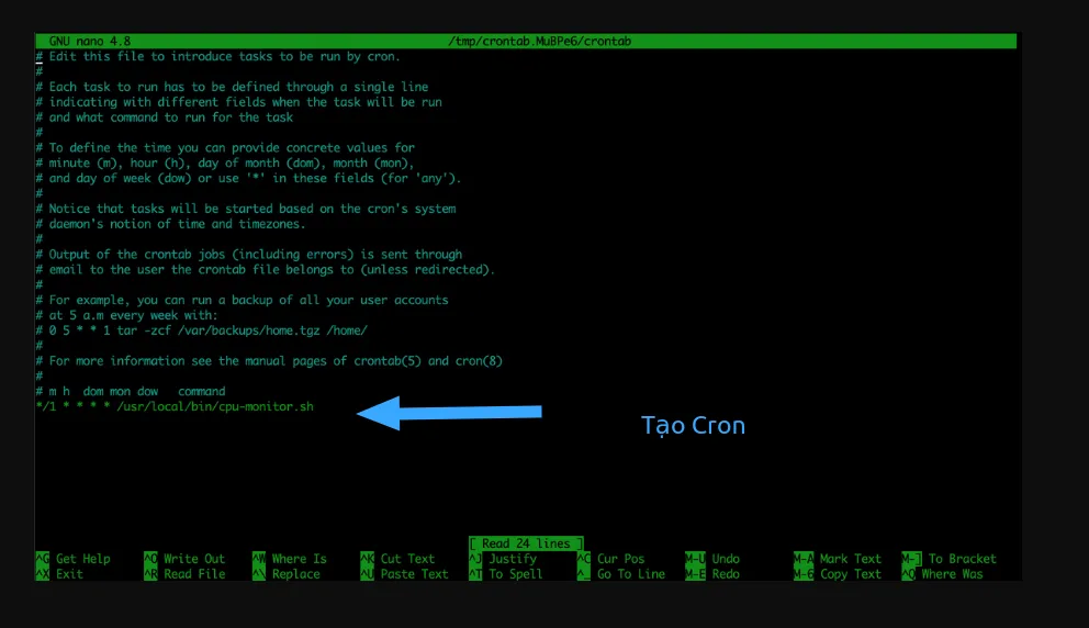 Tạo cron