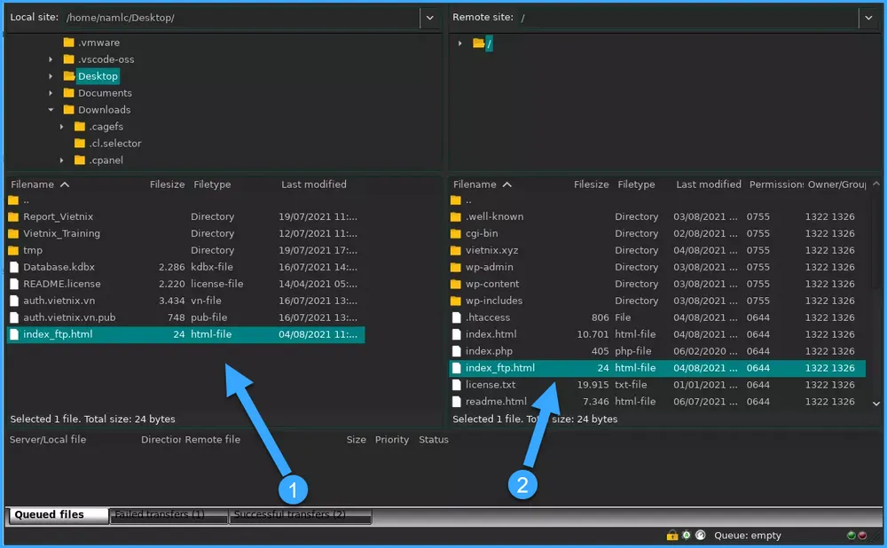 Cách upload dữ liệu lên hosting bằng Filezilla