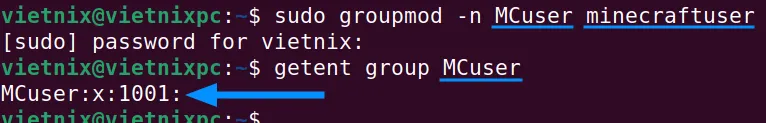 Đổi tên nhóm người dùng bằng lệnh groupmod trong Linux