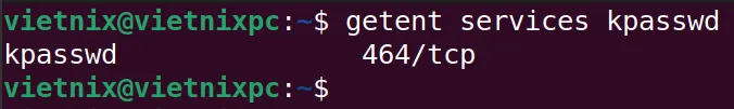 Xem thông tin chi tiết của một dịch vụ cụ thể bằng lệnh getent trong Linux