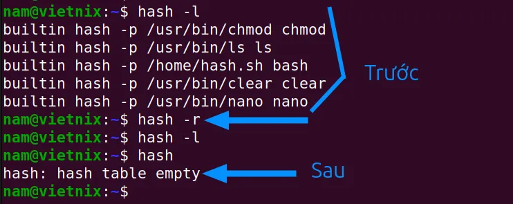 Xóa toàn bộ hash table bằng lệnh hash