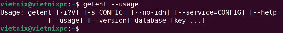 Xem tóm tắt cách sử dụng lệnh getent trong Linux