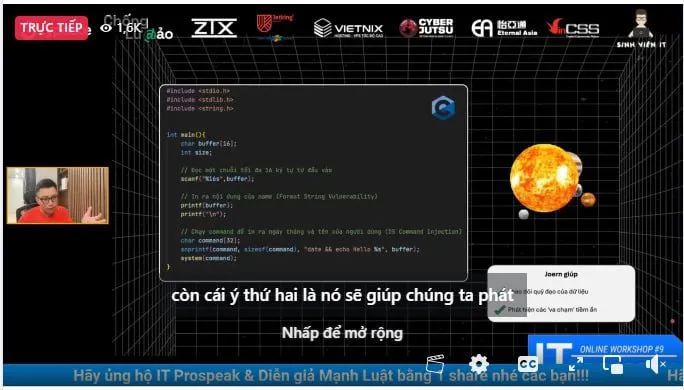 Workshop #9: The Joern-ey of Static Code Analysis đã diễn ra thành công với sự tham gia của hơn 1600 người xem