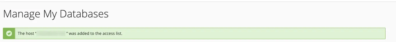 Thông báo xác nhận đã thêm Access Host thành công