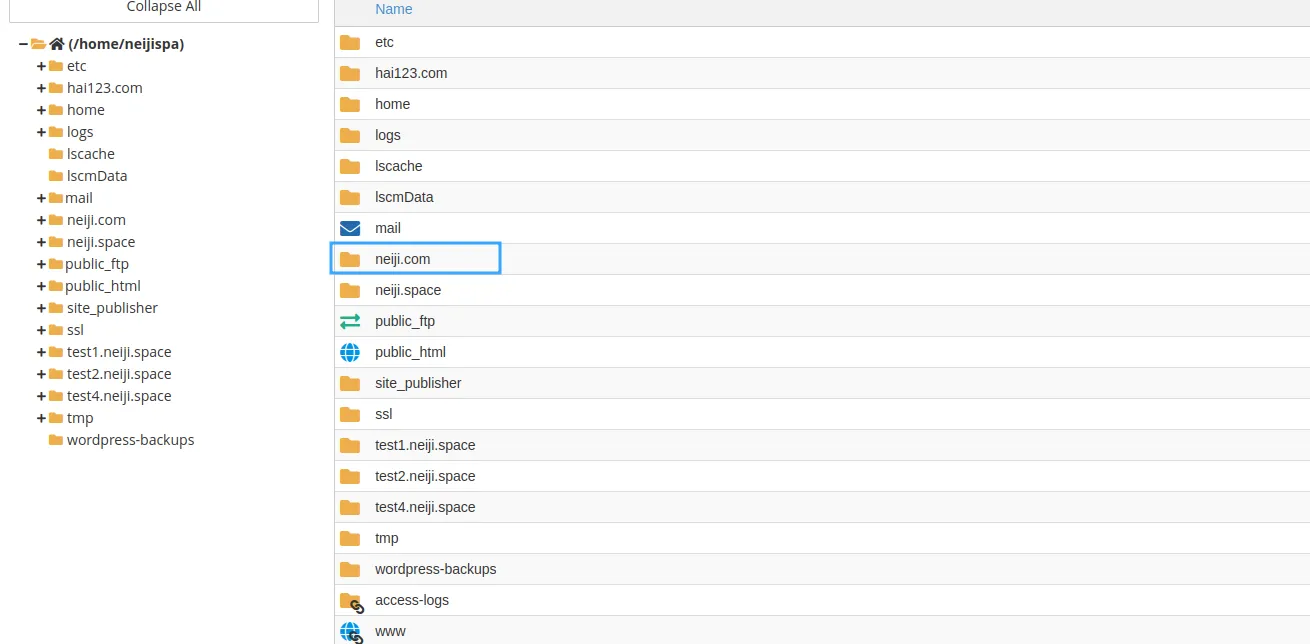 Xóa dữ liệu của addon domain trong File Manager