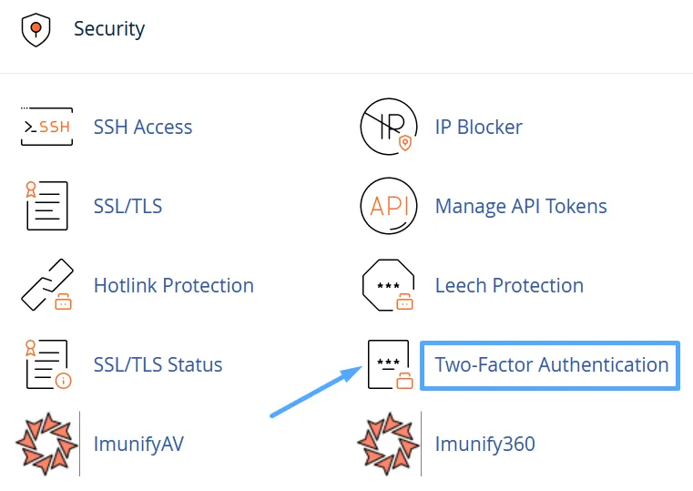 Hướng dẫn bật tính năng xác thực 2 yếu tố (2FA) trên cPanel 21 Truy cập tính năng 2FA trên cPanel
