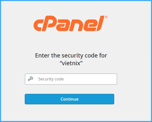 Hướng dẫn bật tính năng xác thực 2 yếu tố (2FA) trên cPanel 32 Nhập mã xác thực để đăng nhập