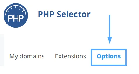 Tại PHP Selector chọn Options