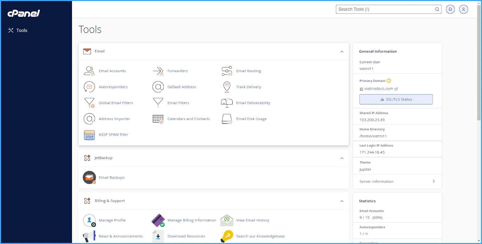 bước 1 chỉnh sửa dung lượng Email Account cPanel