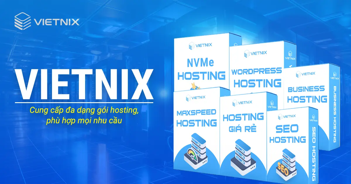 Vietnix cung cấp đa dạng gói hosting cho khách hàng