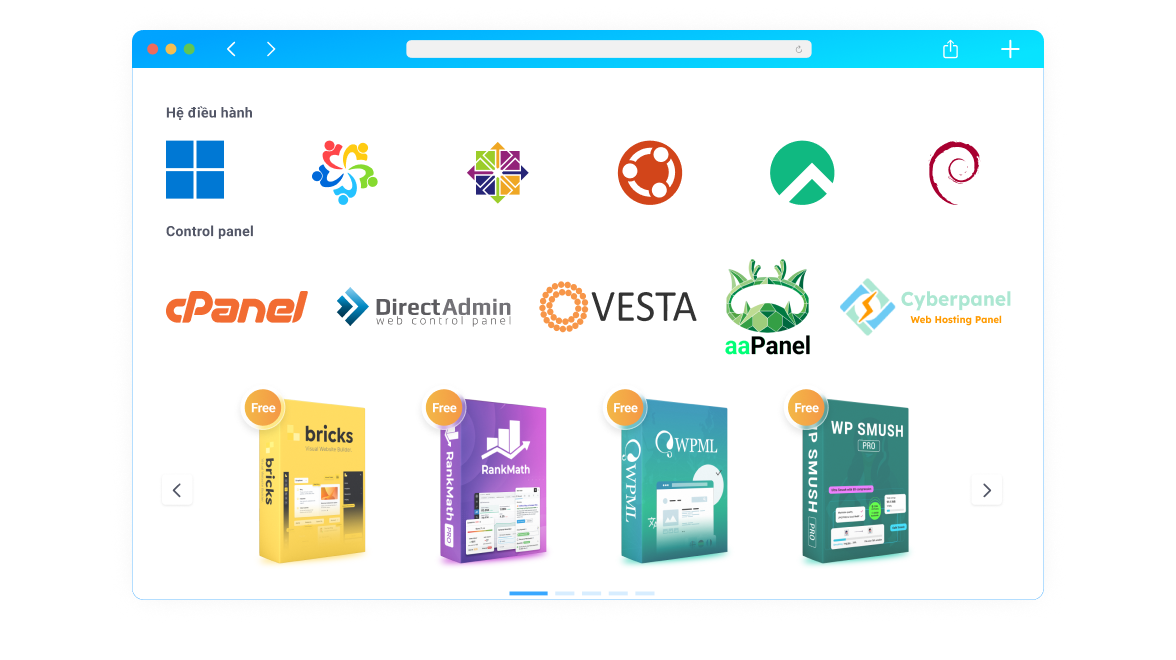 vps ssd đa dạng hệ điều hành