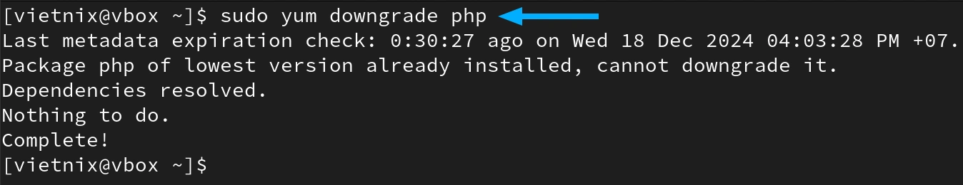 Downgrade (hạ cấp) một package trên Linux