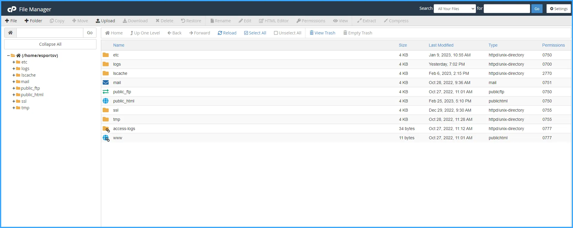 Giao diện File Manager