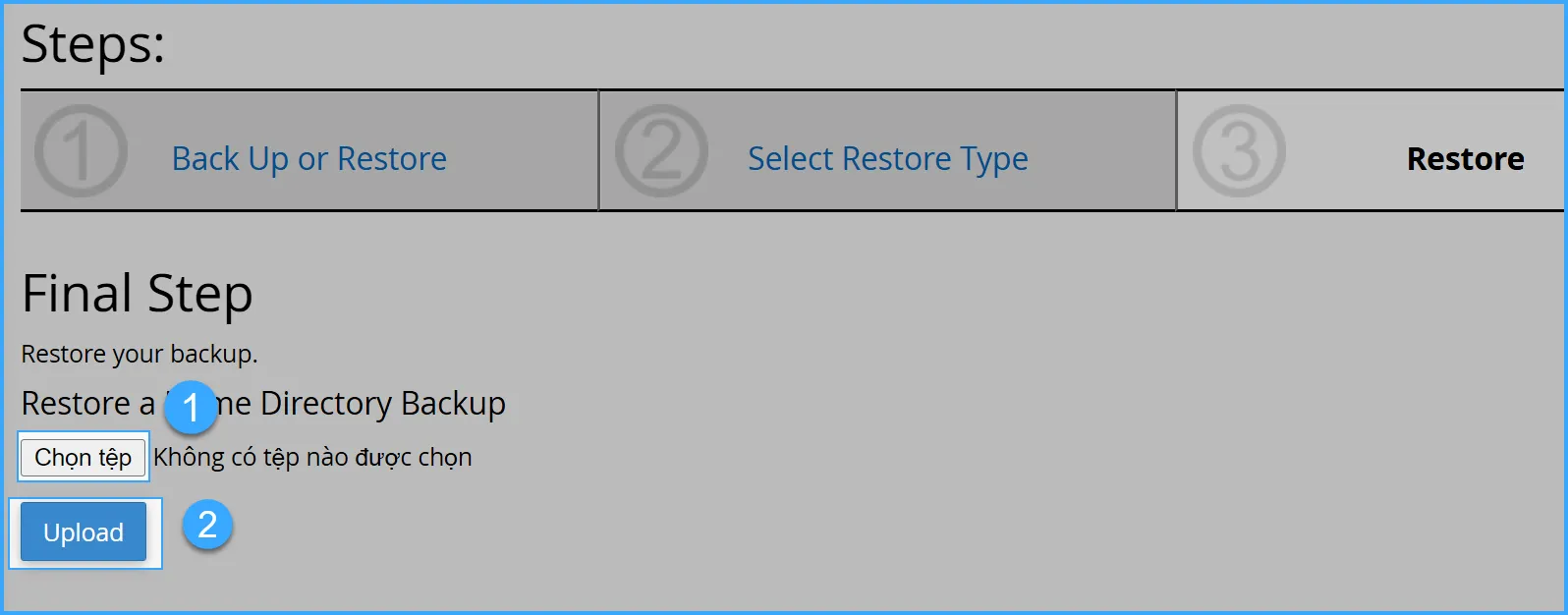 Upload file backup
