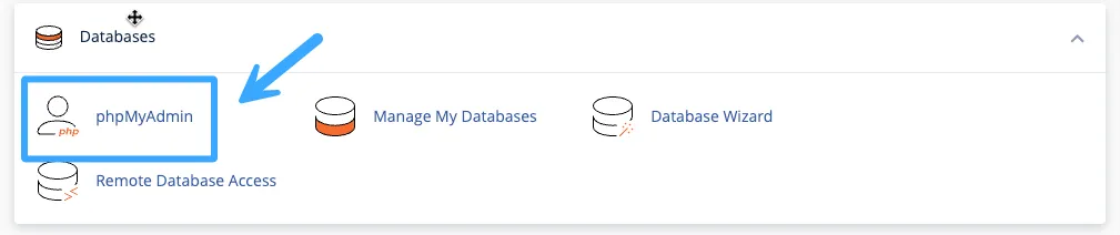 Sử dụng cPanel với giao diện Jupiter để truy cập phpMyAdmin