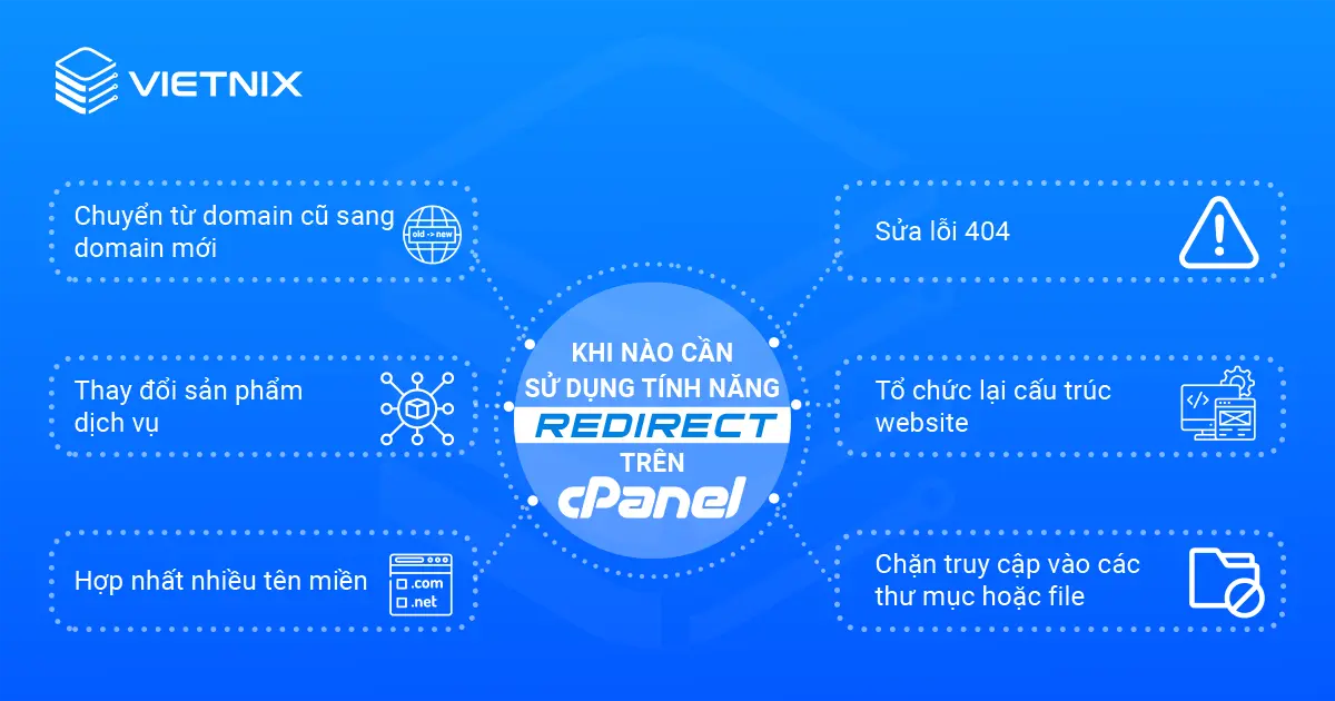 Trường hợp cần sử dụng tính năng Redirect trên cPanel