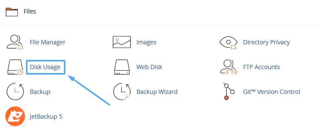 bước 1 kiểm tra Disk Usage trên cPanel