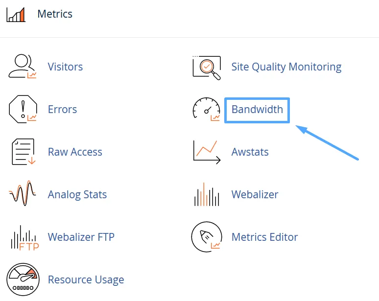 bước 1 kiểm tra Bandwidth với cPanel